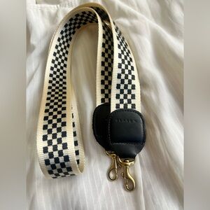 Clare V Black and Cream Checkered Strap